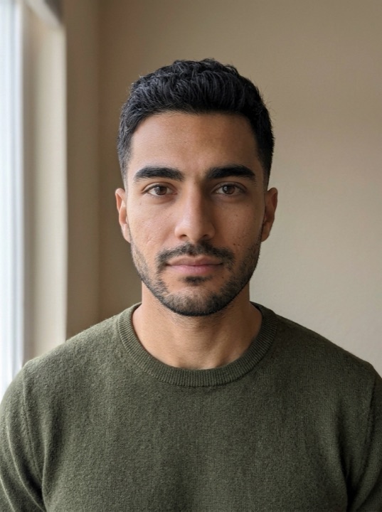 Sample subject AI styling concept applying textured crop, sharp beard line, and Deep Autumn olive sweater